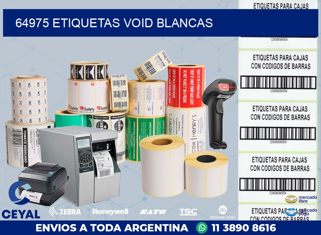 64975 ETIQUETAS VOID BLANCAS