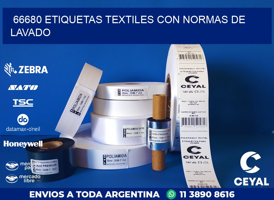 66680 ETIQUETAS TEXTILES CON NORMAS DE LAVADO