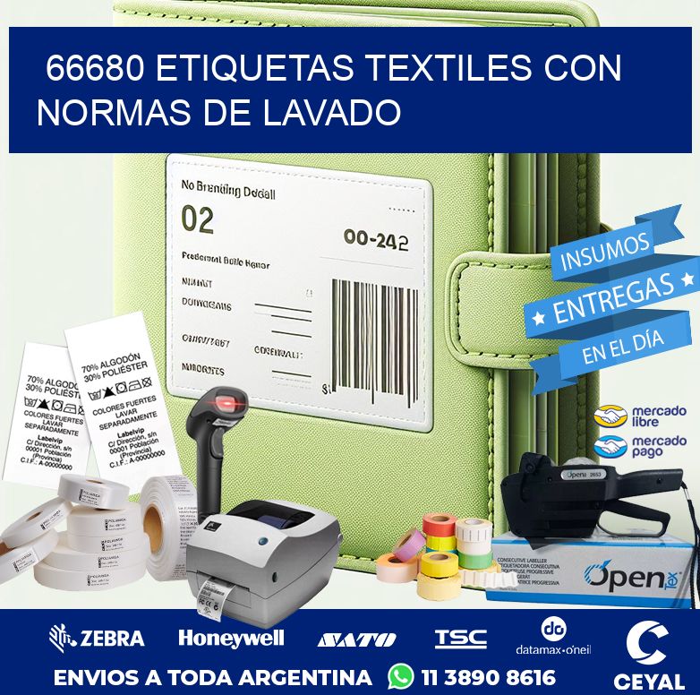 66680 ETIQUETAS TEXTILES CON NORMAS DE LAVADO