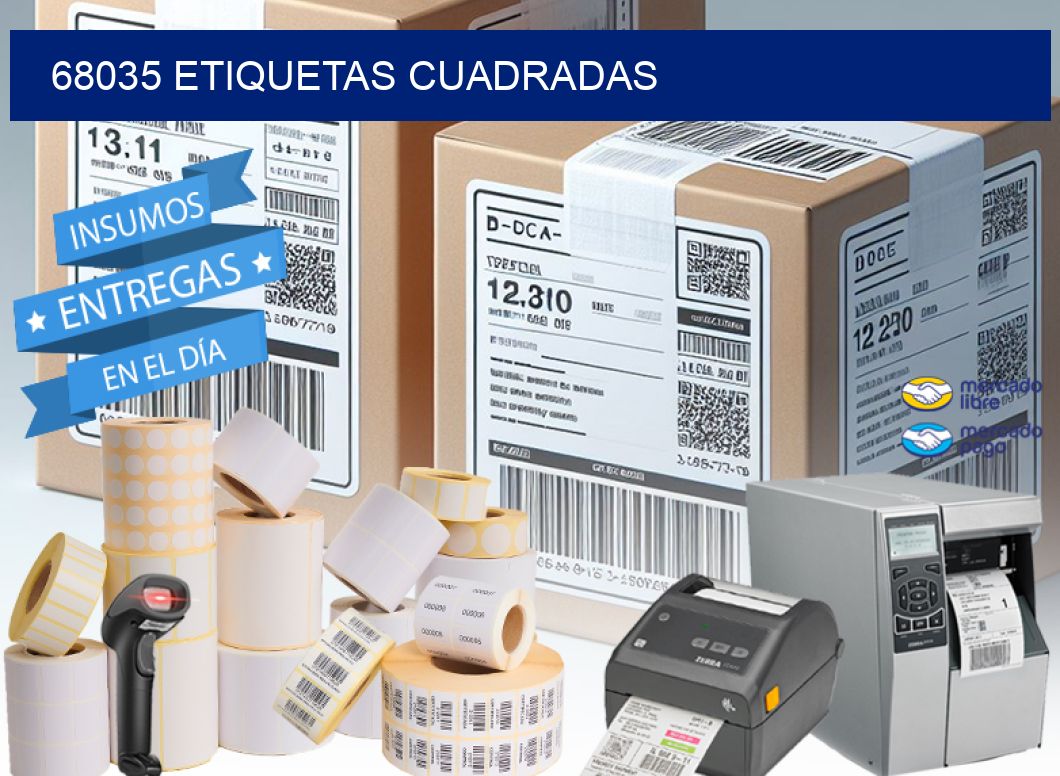 68035 Etiquetas cuadradas