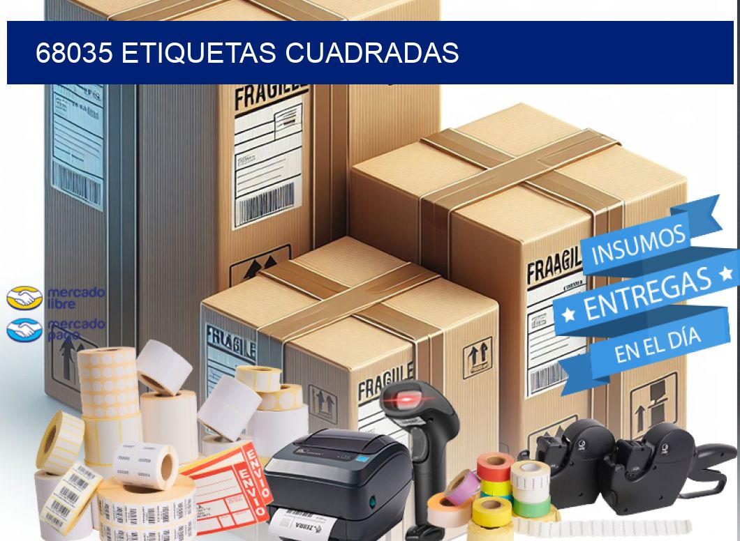 68035 Etiquetas cuadradas