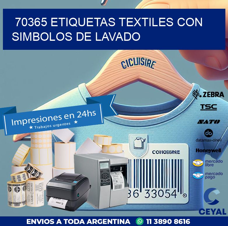70365 ETIQUETAS TEXTILES CON SIMBOLOS DE LAVADO