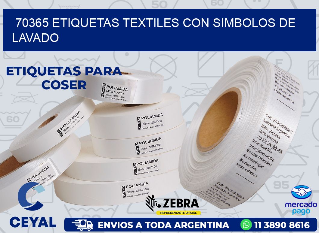 70365 ETIQUETAS TEXTILES CON SIMBOLOS DE LAVADO