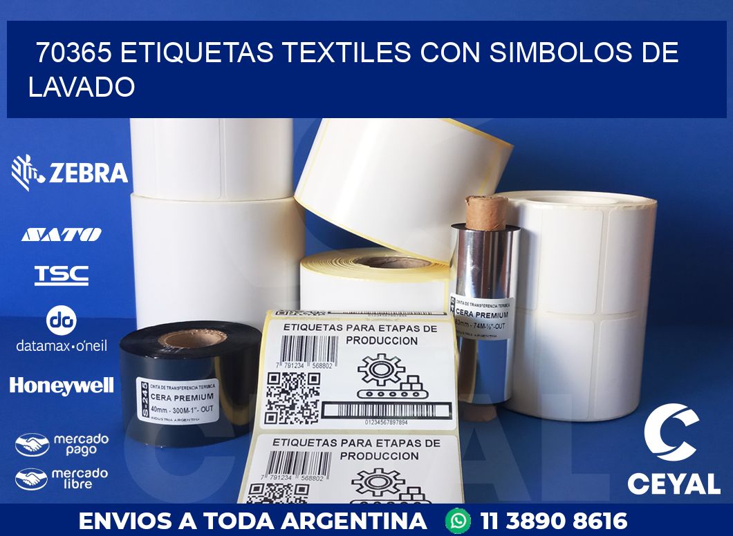 70365 ETIQUETAS TEXTILES CON SIMBOLOS DE LAVADO