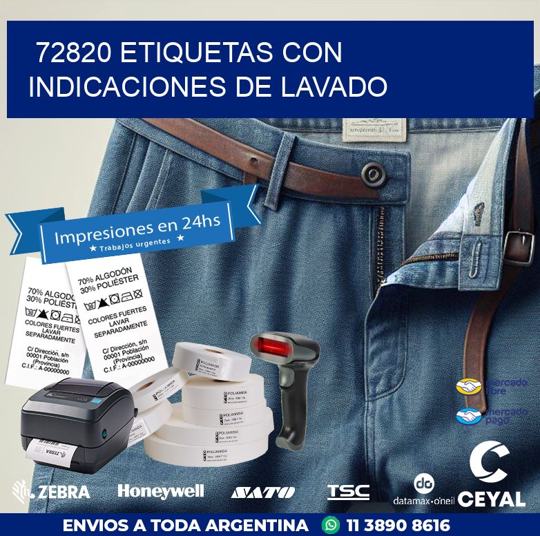 72820 ETIQUETAS CON INDICACIONES DE LAVADO