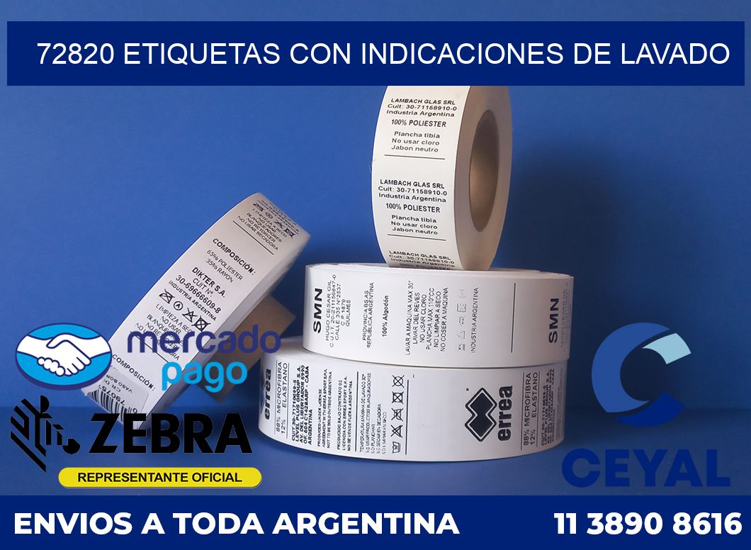 72820 ETIQUETAS CON INDICACIONES DE LAVADO