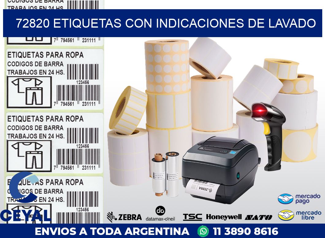 72820 ETIQUETAS CON INDICACIONES DE LAVADO