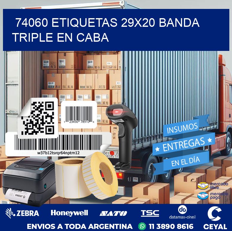 74060 ETIQUETAS 29X20 BANDA TRIPLE EN CABA