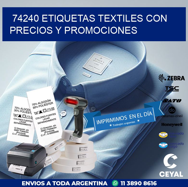 74240 ETIQUETAS TEXTILES CON PRECIOS Y PROMOCIONES