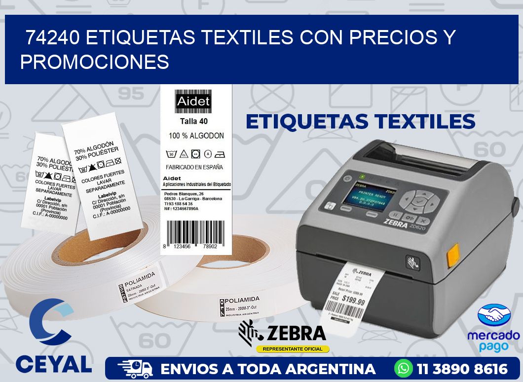 74240 ETIQUETAS TEXTILES CON PRECIOS Y PROMOCIONES