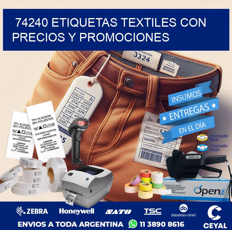 74240 ETIQUETAS TEXTILES CON PRECIOS Y PROMOCIONES