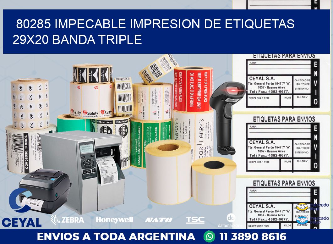 80285 IMPECABLE IMPRESION DE ETIQUETAS 29X20 BANDA TRIPLE