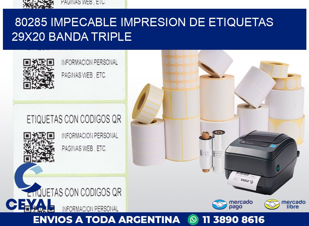 80285 IMPECABLE IMPRESION DE ETIQUETAS 29X20 BANDA TRIPLE