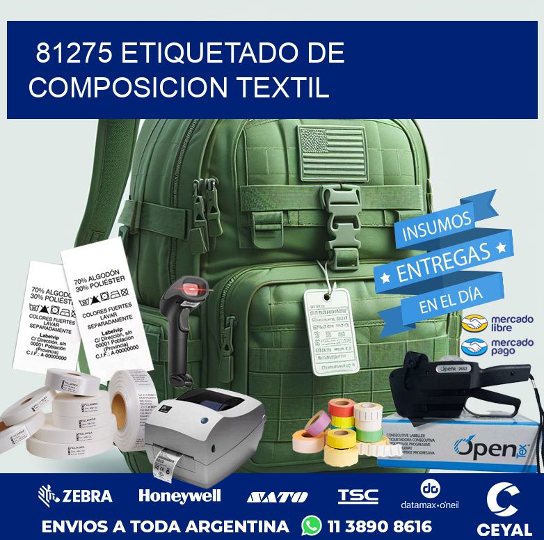 81275 ETIQUETADO DE COMPOSICION TEXTIL