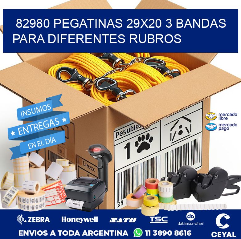82980 PEGATINAS 29X20 3 BANDAS PARA DIFERENTES RUBROS