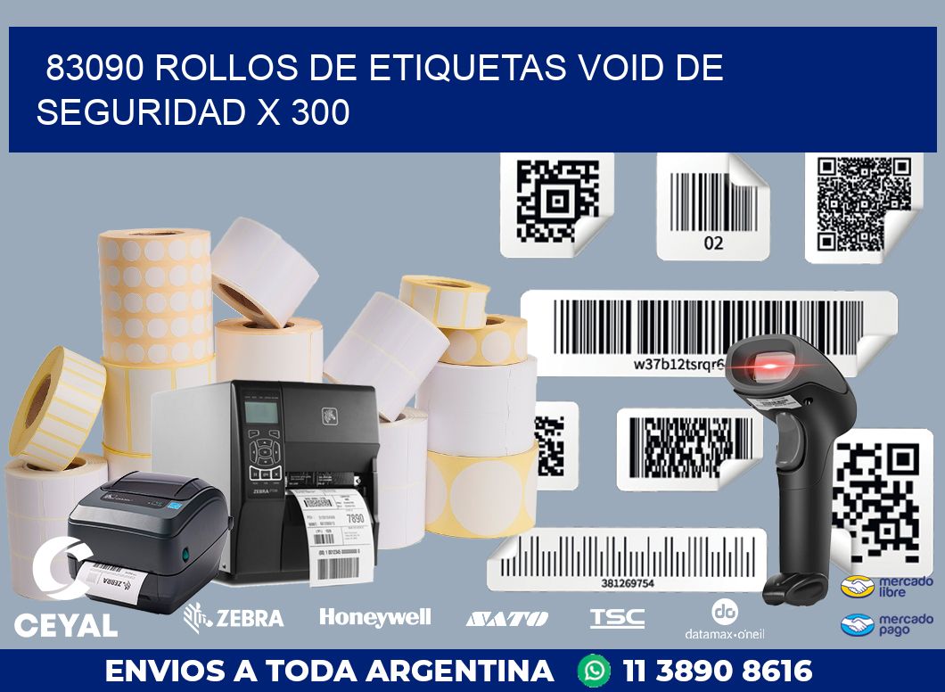 83090 ROLLOS DE ETIQUETAS VOID DE SEGURIDAD X 300