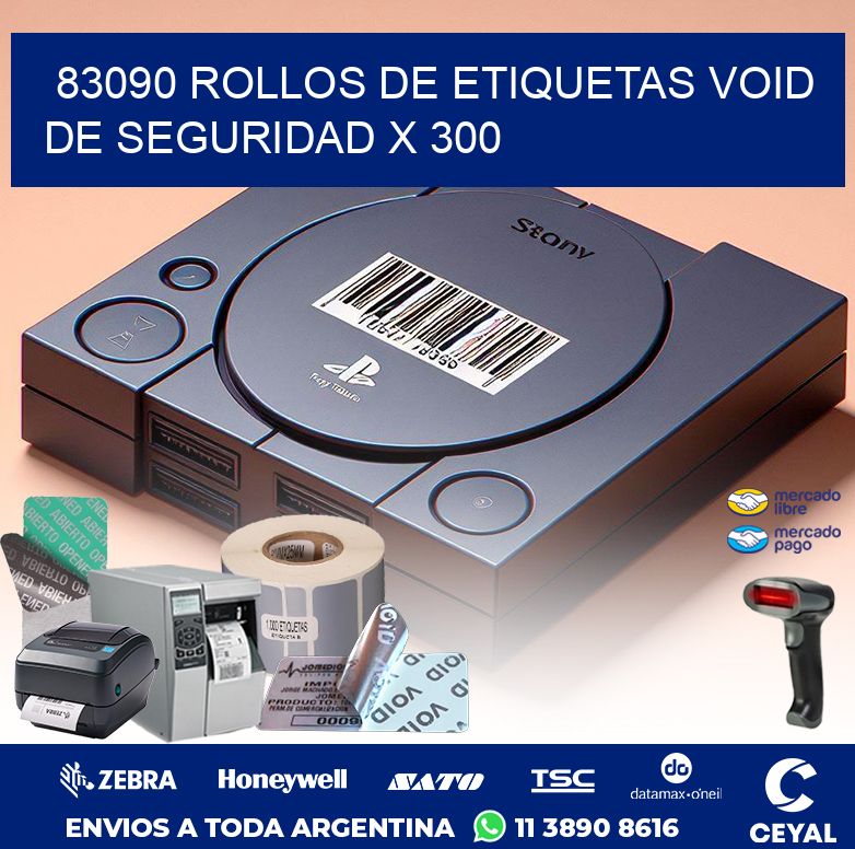 83090 ROLLOS DE ETIQUETAS VOID DE SEGURIDAD X 300