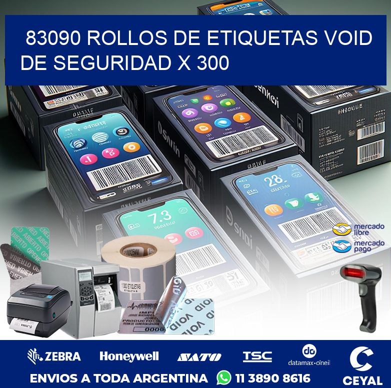 83090 ROLLOS DE ETIQUETAS VOID DE SEGURIDAD X 300