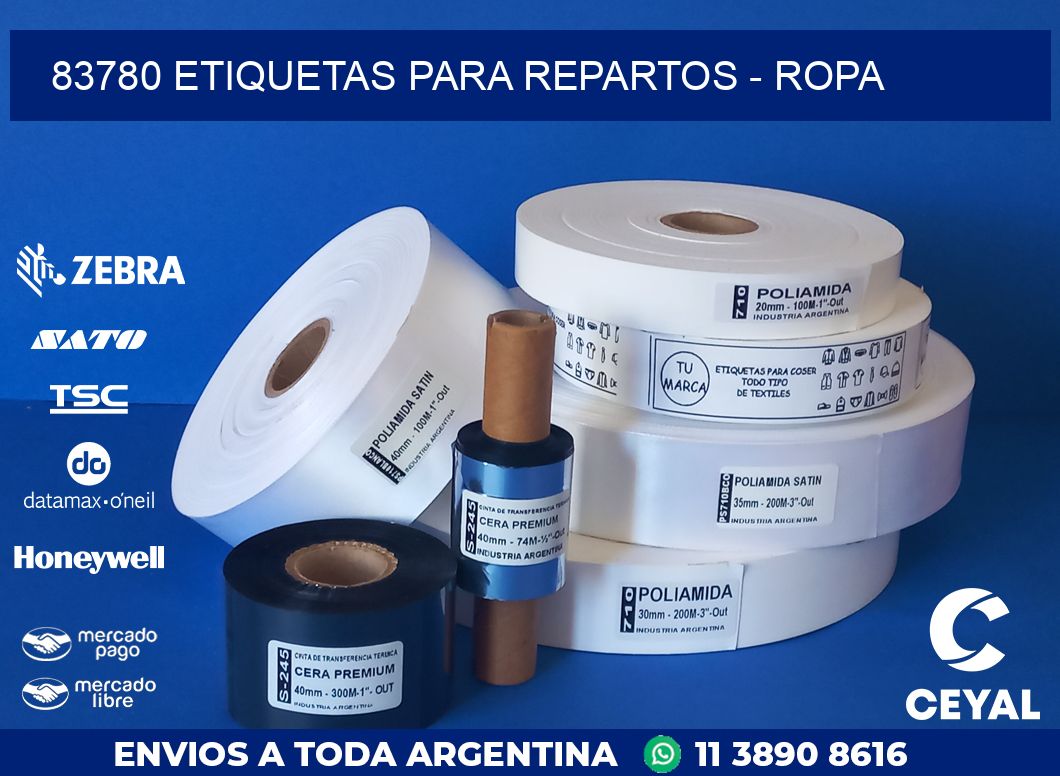83780 ETIQUETAS PARA REPARTOS - ROPA