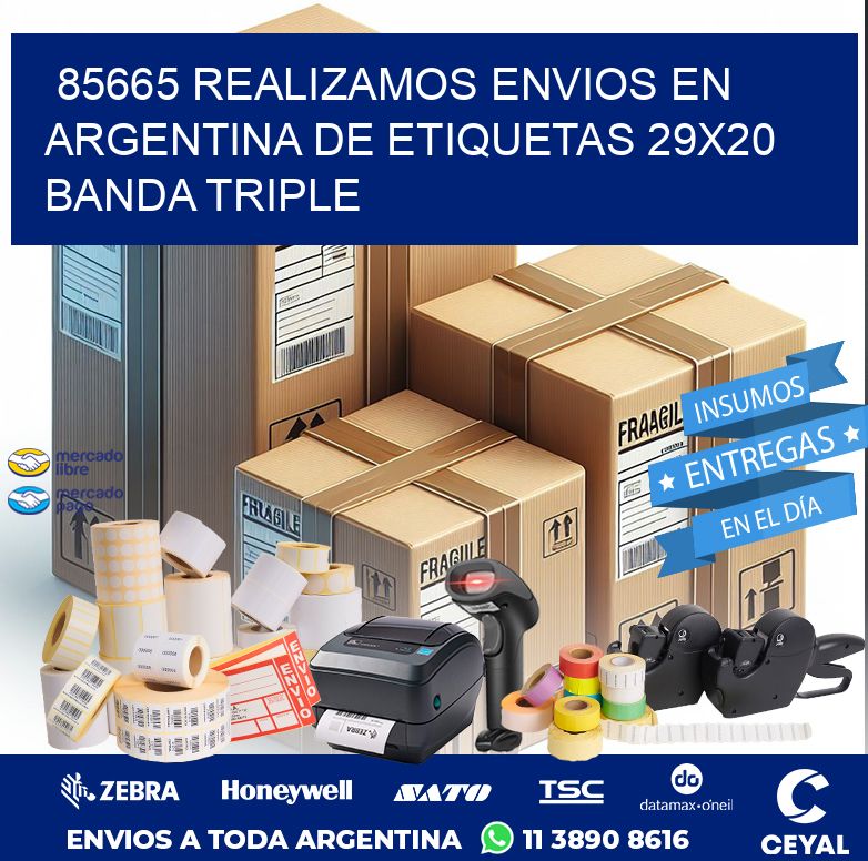 85665 REALIZAMOS ENVIOS EN ARGENTINA DE ETIQUETAS 29X20 BANDA TRIPLE