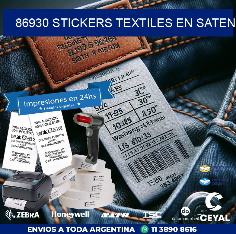 86930 STICKERS TEXTILES EN SATEN