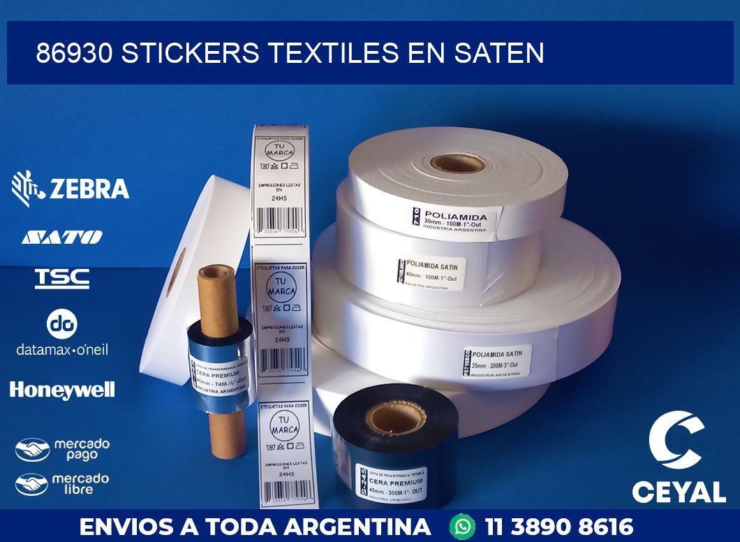 86930 STICKERS TEXTILES EN SATEN