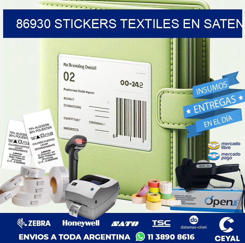 86930 STICKERS TEXTILES EN SATEN