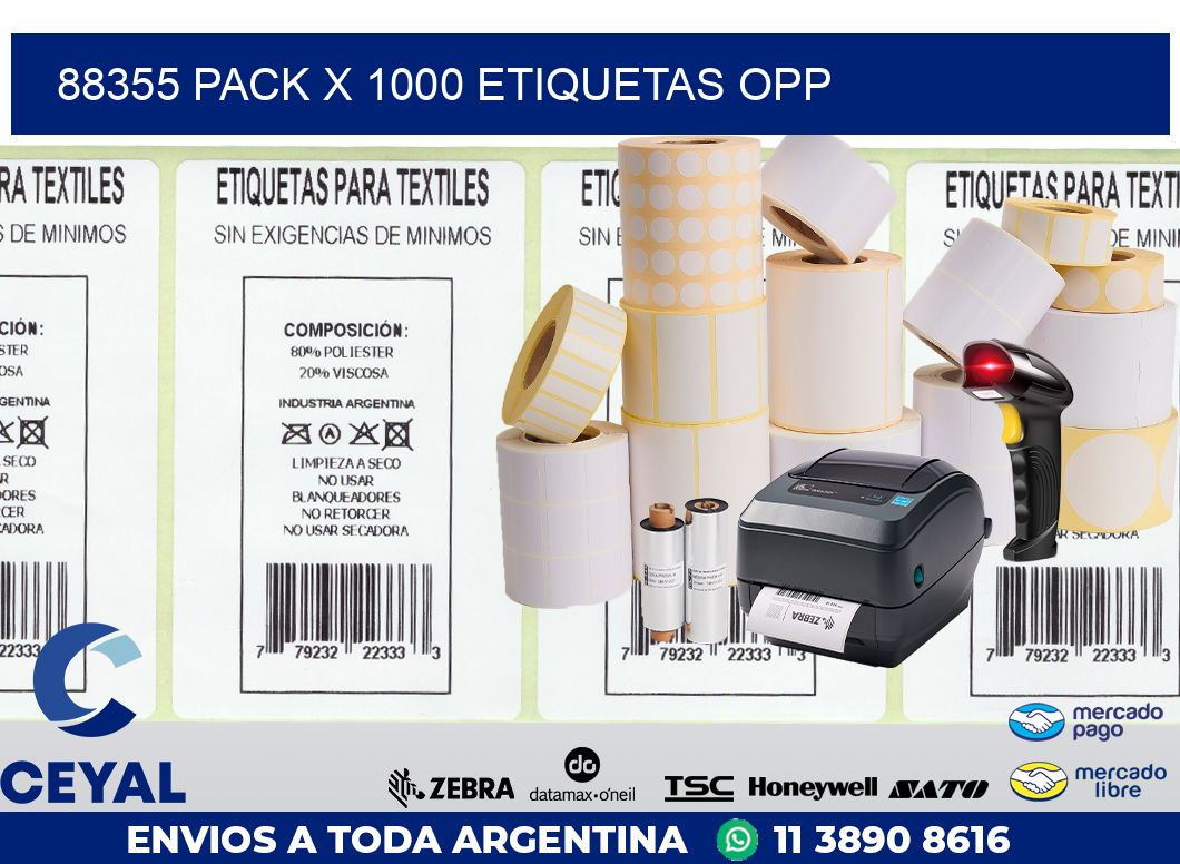 88355 PACK X 1000 ETIQUETAS OPP