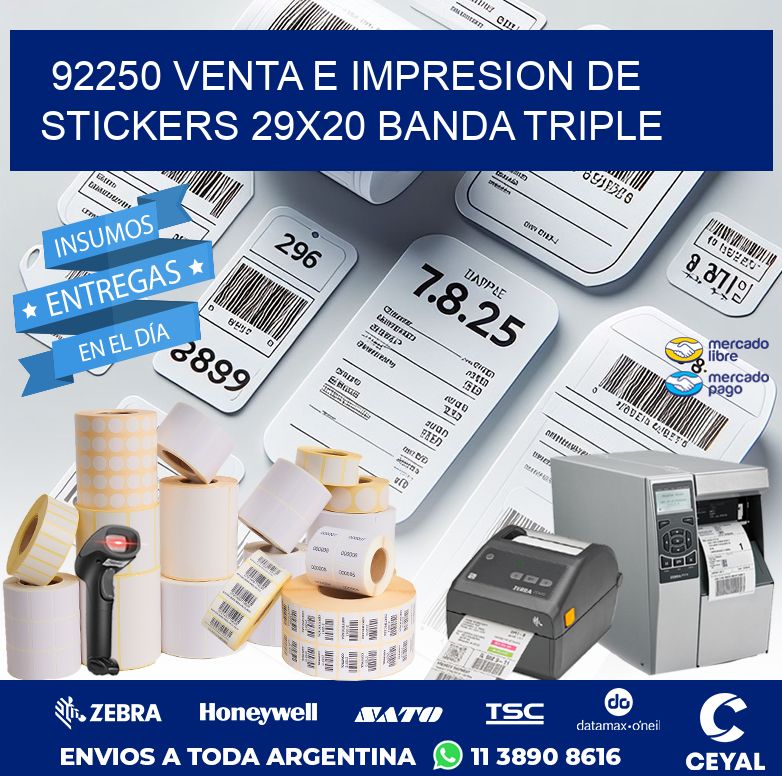 92250 VENTA E IMPRESION DE STICKERS 29X20 BANDA TRIPLE