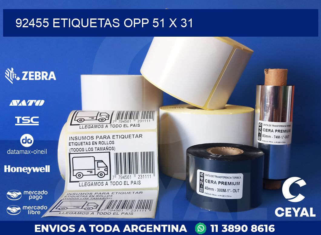92455 ETIQUETAS OPP 51 X 31