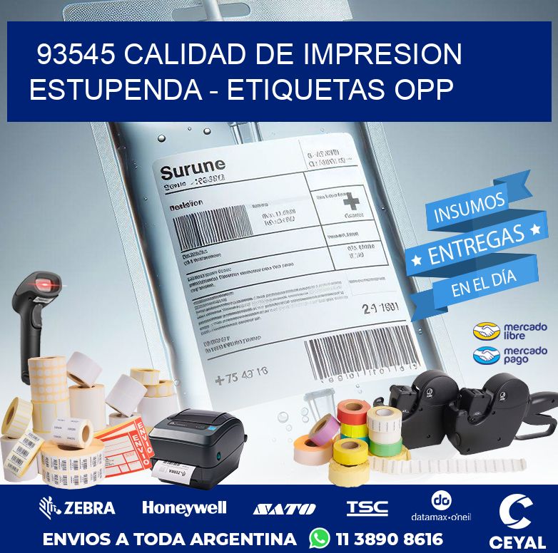 93545 CALIDAD DE IMPRESION ESTUPENDA - ETIQUETAS OPP