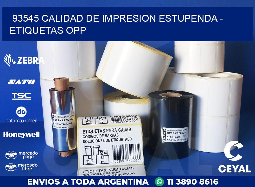 93545 CALIDAD DE IMPRESION ESTUPENDA - ETIQUETAS OPP