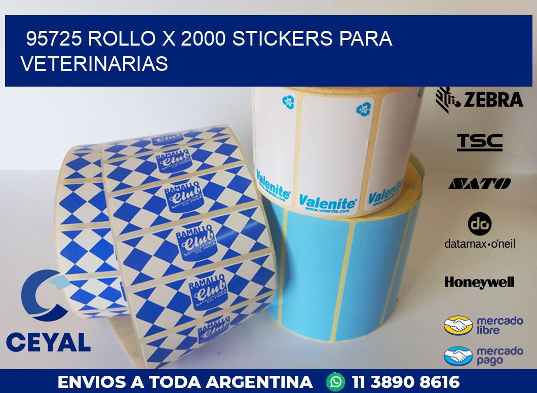 95725 ROLLO X 2000 STICKERS PARA VETERINARIAS