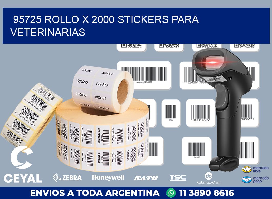 95725 ROLLO X 2000 STICKERS PARA VETERINARIAS