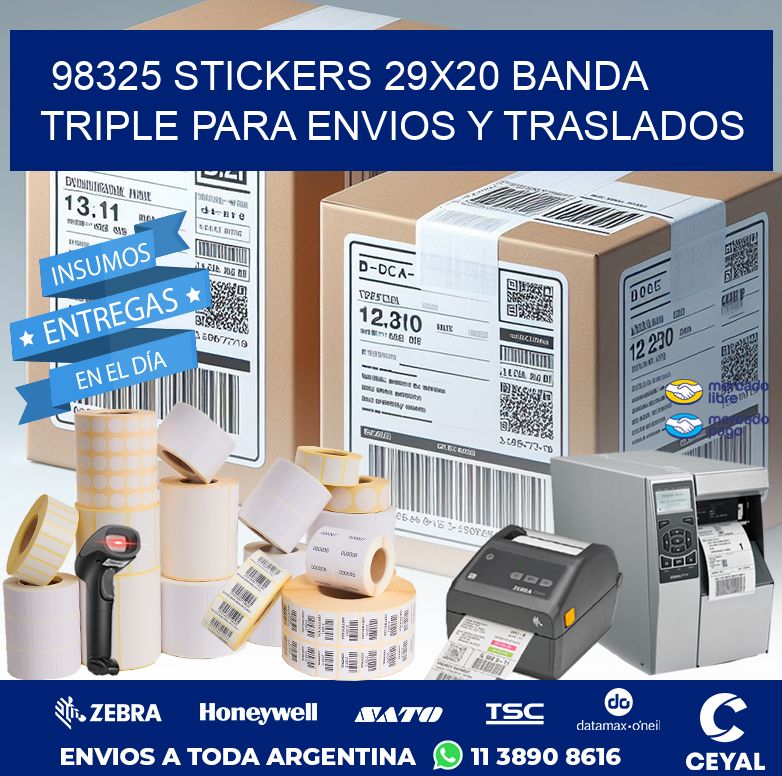 98325 STICKERS 29X20 BANDA TRIPLE PARA ENVIOS Y TRASLADOS