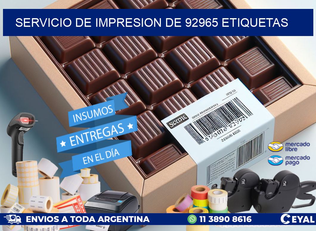 SERVICIO DE IMPRESION DE 92965 ETIQUETAS