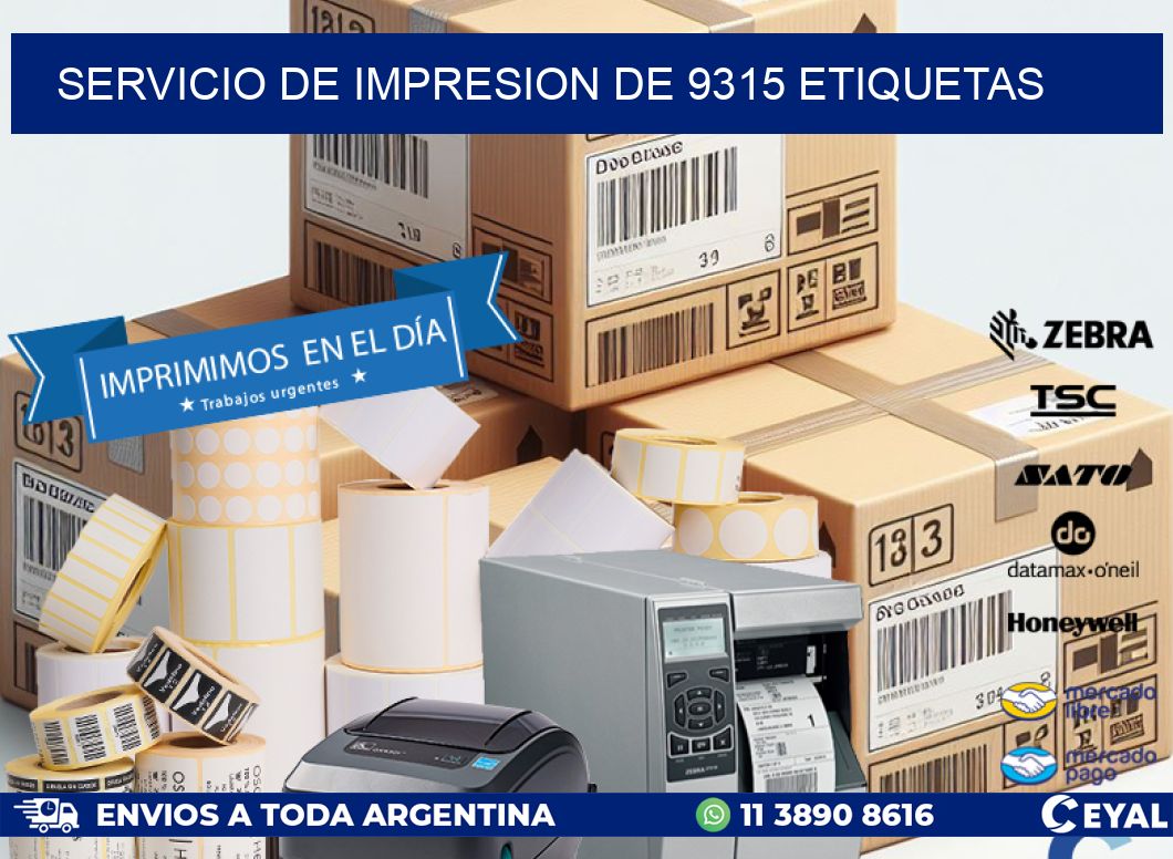 SERVICIO DE IMPRESION DE 9315 ETIQUETAS