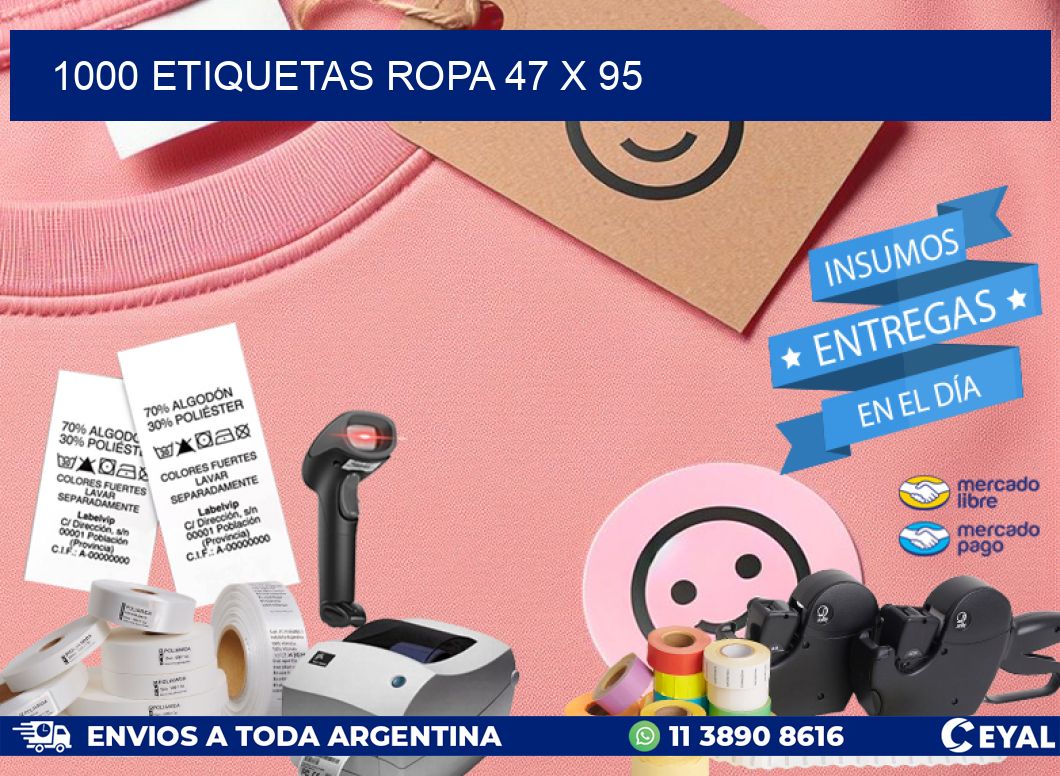 1000 ETIQUETAS ROPA 47 x 95