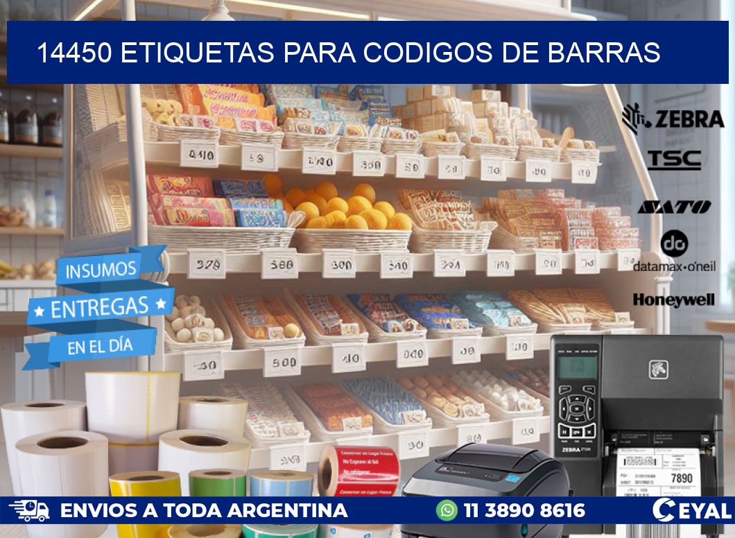 14450 ETIQUETAS PARA CODIGOS DE BARRAS