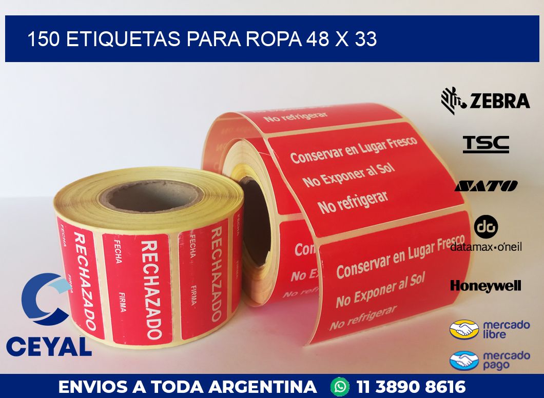 150 ETIQUETAS PARA ROPA 48 x 33