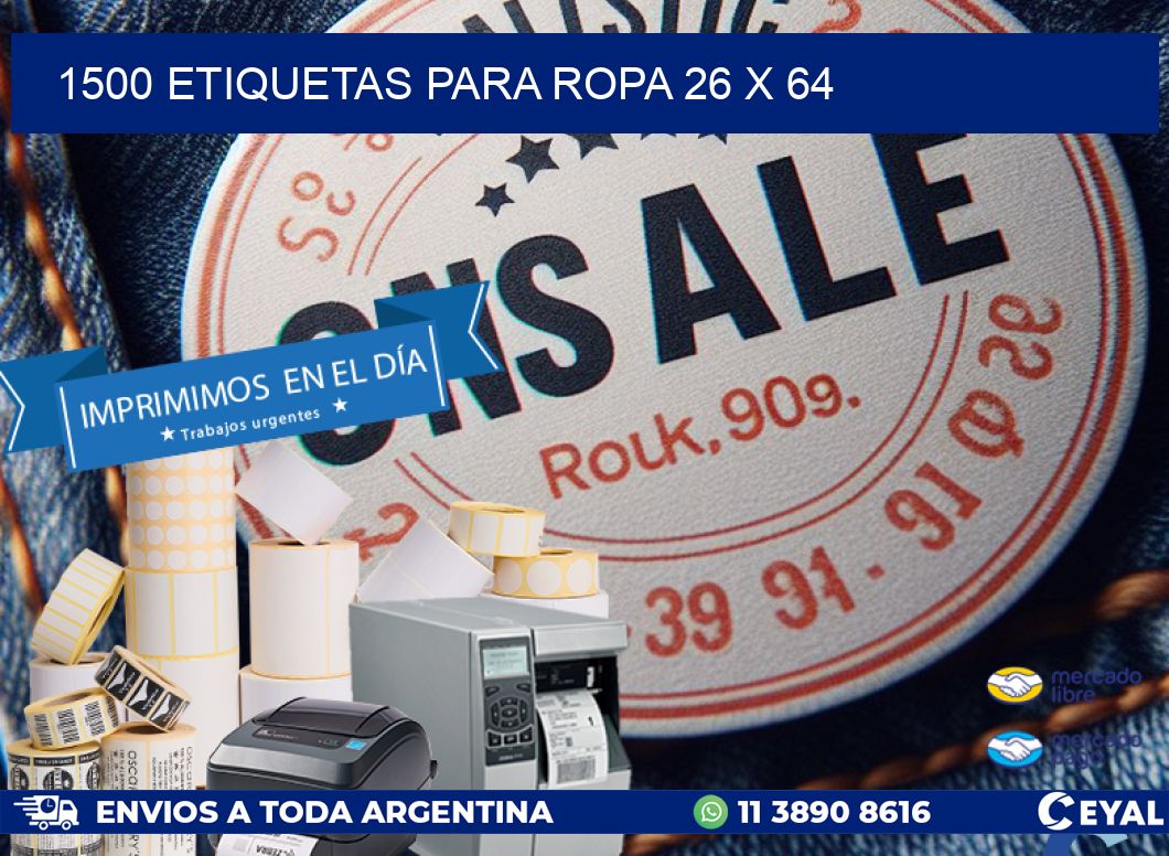1500 ETIQUETAS PARA ROPA 26 x 64