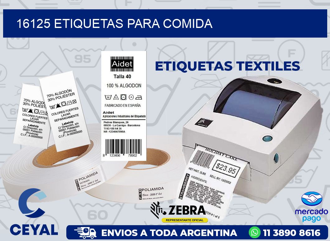 16125 ETIQUETAS PARA COMIDA