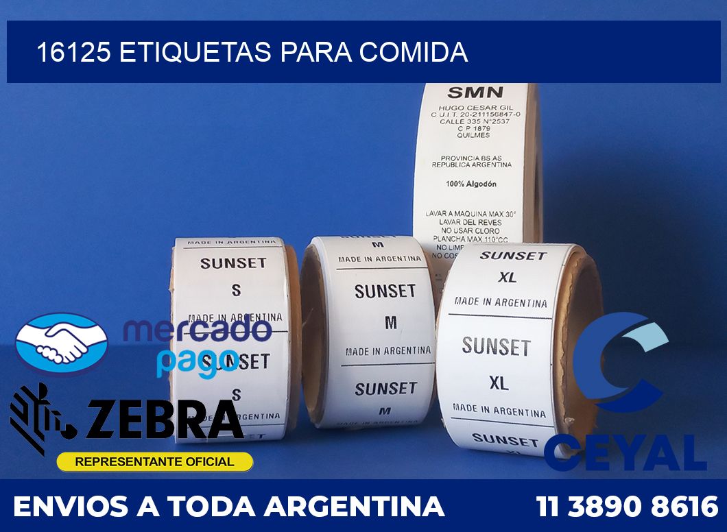 16125 ETIQUETAS PARA COMIDA