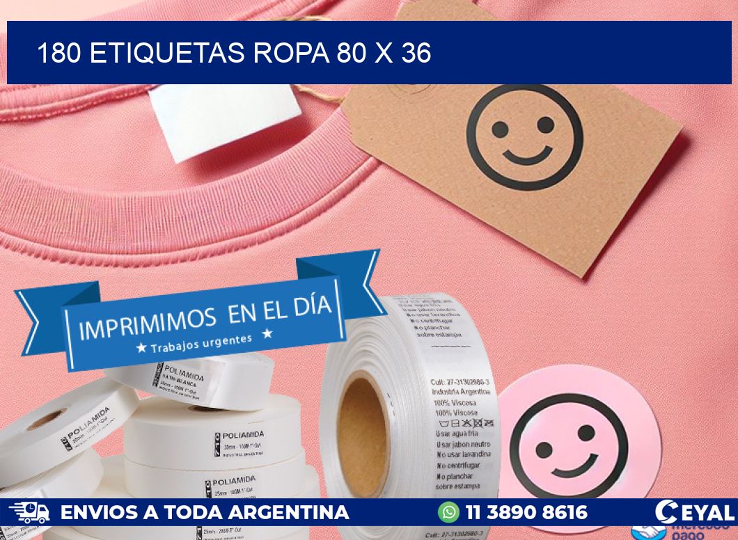 180 ETIQUETAS ROPA 80 x 36
