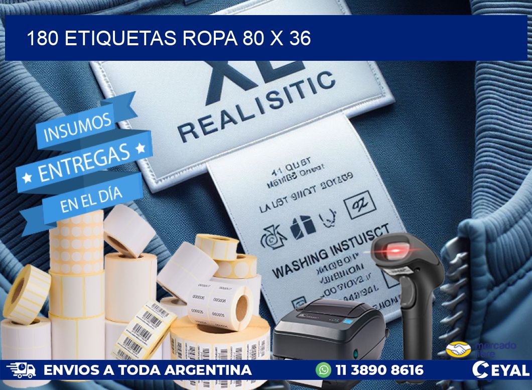 180 ETIQUETAS ROPA 80 x 36