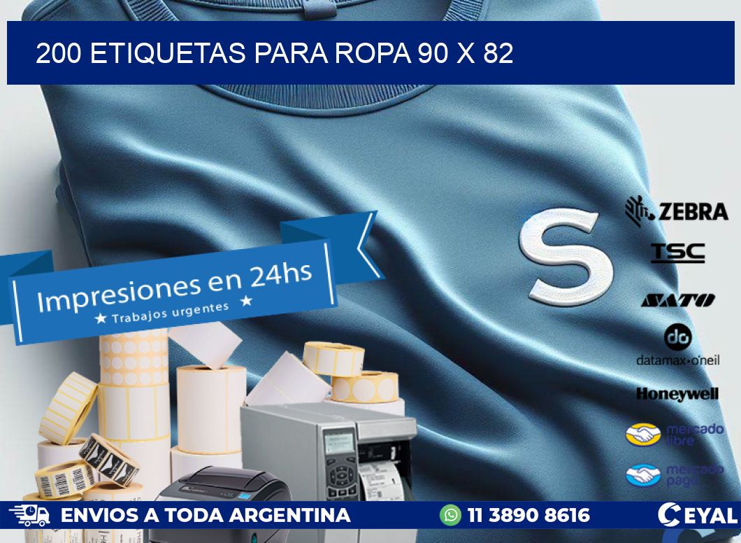 200 ETIQUETAS PARA ROPA 90 x 82