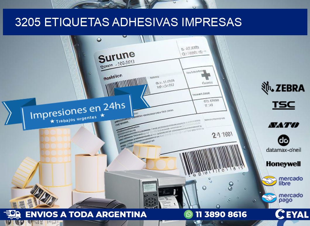 3205 ETIQUETAS ADHESIVAS IMPRESAS