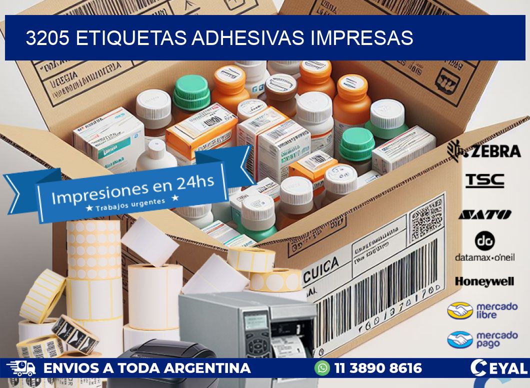 3205 ETIQUETAS ADHESIVAS IMPRESAS