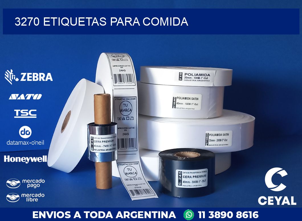 3270 ETIQUETAS PARA COMIDA