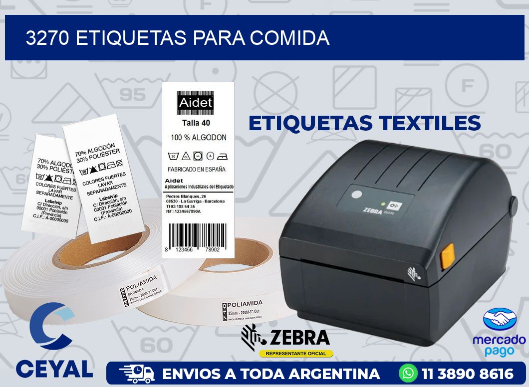 3270 ETIQUETAS PARA COMIDA